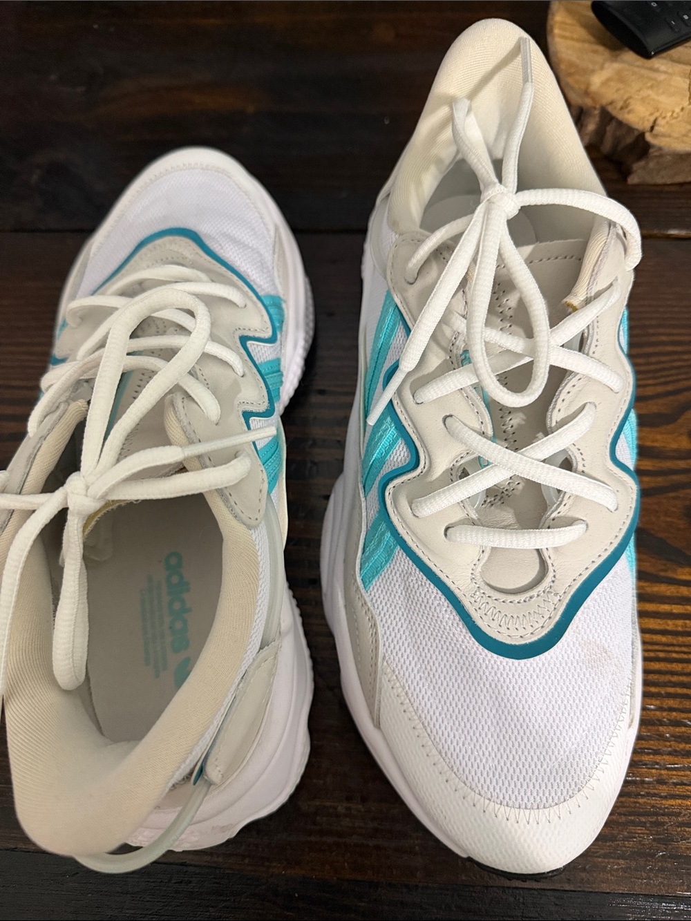 adidas Women’s White & Teal Retro-Style Sneakers - Picture 2 of 4
